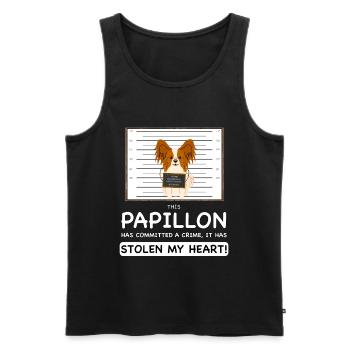 Papillon Mugshot - Männer Premium Bio Tank Top - Schwarz - Vorne - AI Model Male 178 light (178cm)