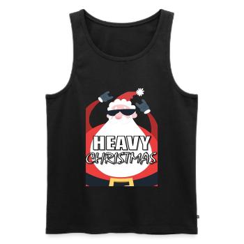Heavy Christmas Santa Rocker - Men's Premium Organic Tank Top - black - Front - Michal (187cm)