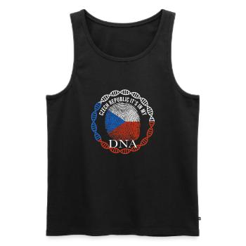 Tschechien Flagge DNA - Männer Premium Bio Tank Top - Schwarz - Vorne - Michal (187cm)