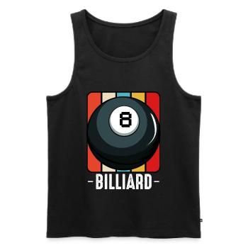 Cadeau de billard vintage style rétro pour 8 piscines - Débardeur bio Premium Homme - noir - Devant - AI Model Male 178 light (178cm)