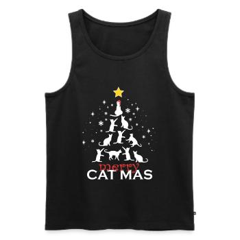 Cat Christmas Merry Catmas Christmas Tree Cat - Men's Premium Organic Tank Top - black - Front - Michal (187cm)