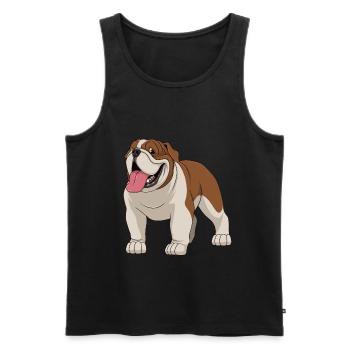 bouledogue britannique bouledogue - Débardeur bio Premium Homme - noir - Devant - AI Model Male 178 light (178cm)