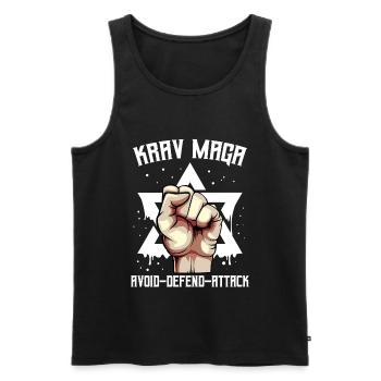 Krav Maga - Débardeur bio Premium Homme - noir - Devant - AI Model Male 178 light (178cm)