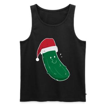 Essiggurke Lustige Essiggurke-Weihnachtskarikatur - Männer Premium Bio Tank Top - Schwarz - Vorne - AI Model Male 178 light (178cm)