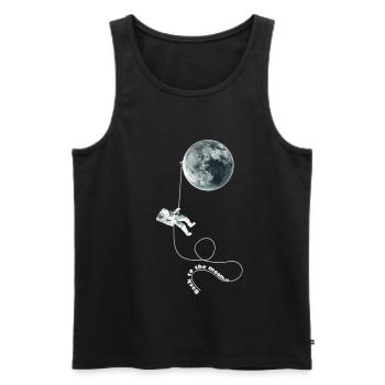 astronaute corde de lune blanc - Débardeur bio Premium Homme - noir - Devant - Michal (187cm)