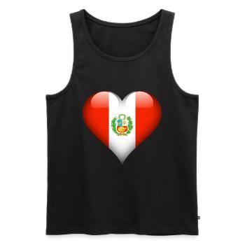 peruvian Heart Peru Flag - Men's Premium Organic Tank Top - black - Front - AI Model Male 178 light (178cm)
