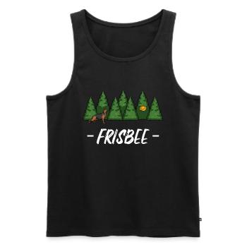 Frisbee - Men's Premium Organic Tank Top - black - Front - AI Model Male 178 light (178cm)