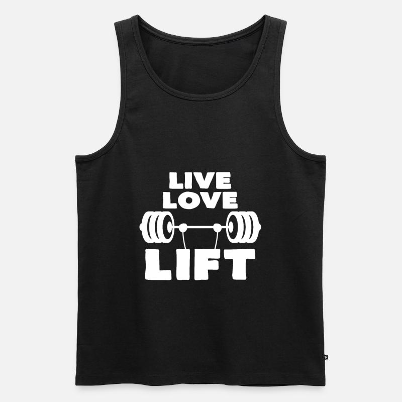 Hantel - Männer Premium Bio Tank Top - Schwarz