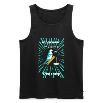 Vogel, Wellensittich gibt ein Konzert - Männer Premium Bio Tank Top - Schwarz - Vorne - Michal (187cm)
