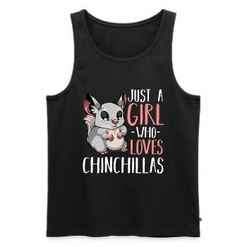 Chinchilla - Juste une fille qui aime les chinchillas - Débardeur bio Premium Homme - noir - Devant - Michal (187cm)