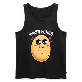 Cute anime kawaii potato manga vegetables - Men's Premium Organic Tank Top - black - Front - Michal (187cm)