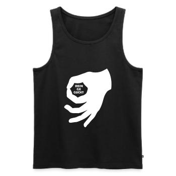 Rein geguckt Jugend Handzeichen Reingeguckt Lustig - Männer Premium Bio Tank Top - Schwarz - Vorne - Michal (187cm)