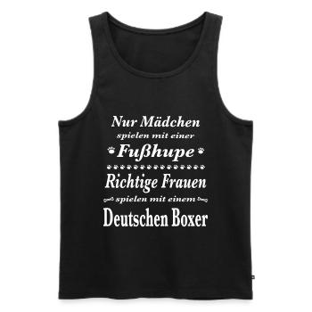 Deutscher Boxer Tshirt Deutscher Boxer Hund Shirt - Männer Premium Bio Tank Top - Schwarz - Vorne - AI Model Male 178 light (178cm)