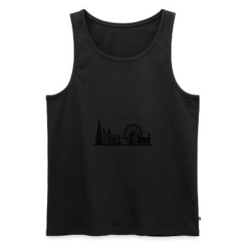 Toits de Londres - Débardeur bio Premium Homme - noir - Devant - Michal (187cm)