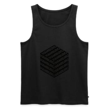 Hamburg Cube - Men's Premium Organic Tank Top - black - Front - AI Model Male 178 light (178cm)