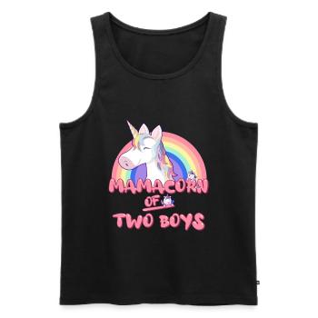 Mamacorn by Two Boys Mother Mother's Day Unicorn - Men's Premium Organic Tank Top - black - Front - Michal (187cm)