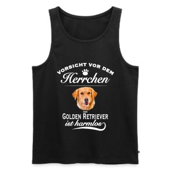 Golden Retriever - Golden Retriever Hund - Männer Premium Bio Tank Top - Schwarz - Vorne - Michal (187cm)