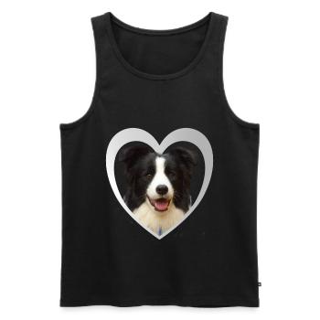 I Love my Border Collie - Heart Dog - Collie - Men's Premium Organic Tank Top - black - Front - Michal (187cm)