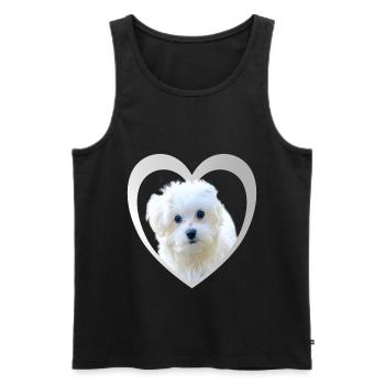 I Love my Malteser - Herz - Malteser - Männer Premium Bio Tank Top - Schwarz - Vorne - Michal (187cm)