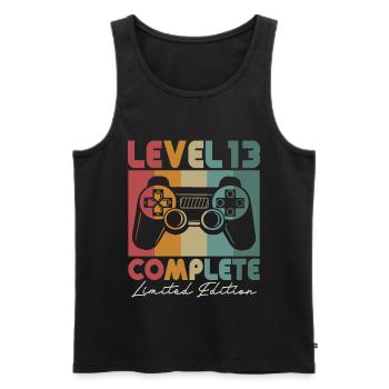 13 Birthday Level 13 Gift 13 years - Men's Premium Organic Tank Top - black - Front - AI Model Male 178 light (178cm)