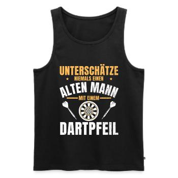 Dart Dartspieler Dartscheibe Dartboard Alter Mann - Männer Premium Bio Tank Top - Schwarz - Vorne - Michal (187cm)