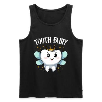 Cute Kawaii Tooth Fairy Milk Tooth - Men's Premium Organic Tank Top - black - Front - Michal (187cm)