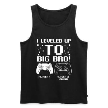 I Level Up To Big Bro Werdender Bruder Gaming Game - Männer Premium Bio Tank Top - Schwarz - Vorne - Michal (187cm)