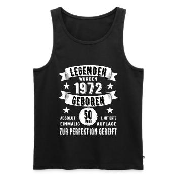 Legenden Wurden 1972 Geboren 50 Geburtstag Jahre - Männer Premium Bio Tank Top - Schwarz - Vorne - AI Model Male 178 light (178cm)