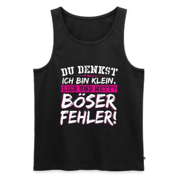 Du Denkst Ich Bin Klein Lieb Und Nett Böser Spruch - Männer Premium Bio Tank Top - Schwarz - Vorne - Michal (187cm)
