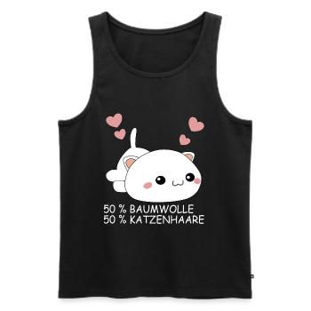 Katze | Katzenhaare Baumwolle - Männer Premium Bio Tank Top - Schwarz - Vorne - AI Model Male 178 light (178cm)