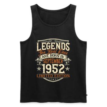 September 1952 Born Birthday - Men's Premium Organic Tank Top - black - Front - Michal (187cm)