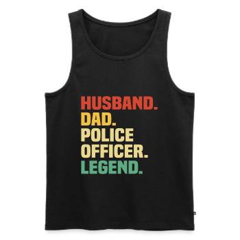 Husband Dad Police Officer Legend - Men's Premium Organic Tank Top - black - Front - AI Model Male 178 light (178cm)