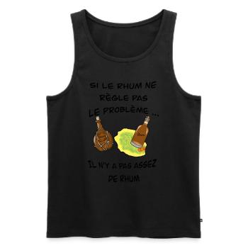 Die Lösung ist Rum. - Männer Premium Bio Tank Top - Schwarz - Vorne - AI Model Male 178 light (178cm)