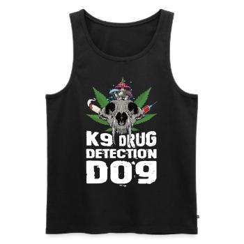 Dog Police Service Dog Drugs - Men's Premium Organic Tank Top - black - Front - AI Model Male 178 light (178cm)
