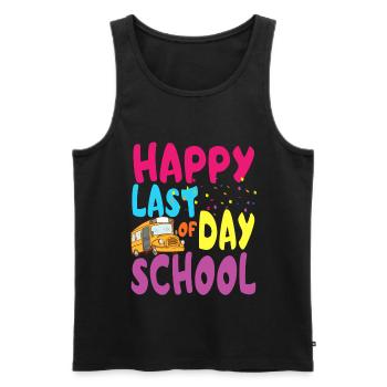 Happy last day of school - Men's Premium Organic Tank Top - black - Front - Michal (187cm)
