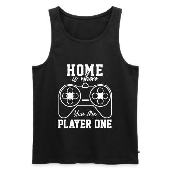 Home is where you are player one - Men's Premium Organic Tank Top - black - Front - AI Model Male 178 light (178cm)