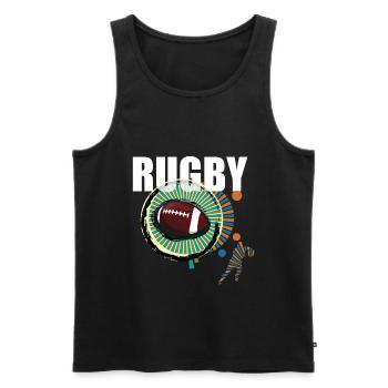Rugby - Männer Premium Bio Tank Top - Schwarz - Vorne - Michal (187cm)