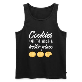 Les cookies rendent le monde meilleur - Débardeur bio Premium Homme - noir - Devant - Michal (187cm)