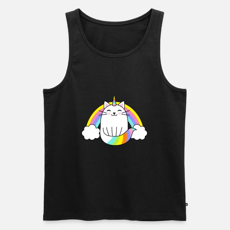 Einhorn Katze Regenbogen - Männer Premium Bio Tank Top - undefined