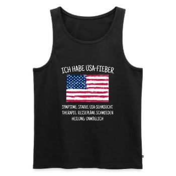 USA Fieber - Shirt für USA LIebhaber & Geschenk - Männer Premium Bio Tank Top - Schwarz - Vorne - Michal (187cm)