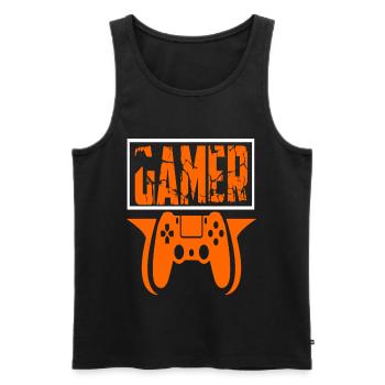 Gamer - Männer Premium Bio Tank Top - Schwarz - Vorne - Michal (187cm)