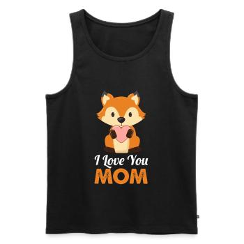Fox mit einem Herz für Muttertag - Männer Premium Bio Tank Top - Schwarz - Vorne - AI Model Male 178 light (178cm)
