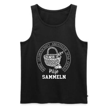 Pilzsammler Geschenk zum Pilze Sammeln - Männer Premium Bio Tank Top - Schwarz - Vorne - Michal (187cm)
