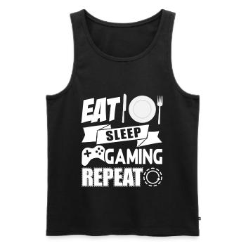 Gaming SHIRT - Idée cadeau pour un repas renouvelé - Débardeur bio Premium Homme - noir - Devant - Michal (187cm)