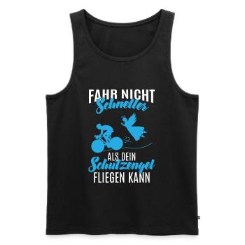 Schutzengel SHIRT - Fahren Radsport Geschenk - Männer Premium Bio Tank Top - Schwarz - Vorne - Michal (187cm)