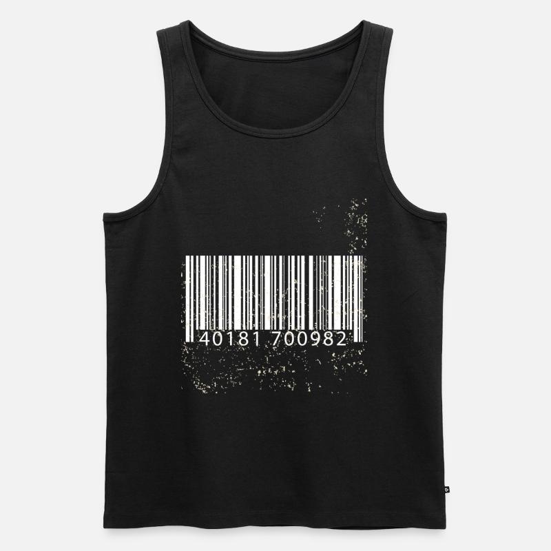 Barcode Geschenkidee - Männer Premium Bio Tank Top - Schwarz