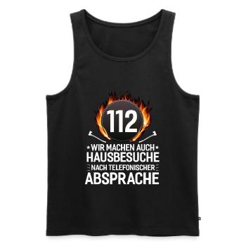 Feuerwehr SHIRT - 112 Hausbesuche Geschenkidee - Männer Premium Bio Tank Top - Schwarz - Vorne - Michal (187cm)