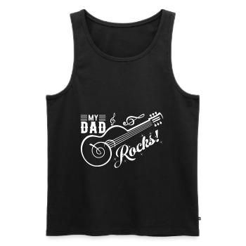 Music SHIRT - My Dad Rocks! - Men's Premium Organic Tank Top - black - Front - AI Model Male 178 light (178cm)