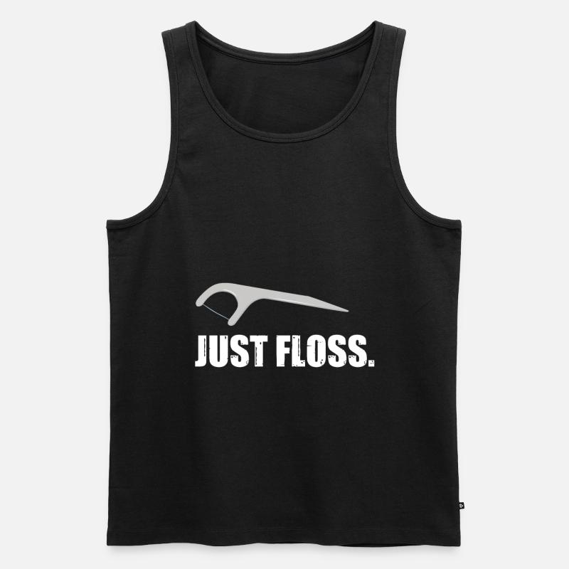 Just Floss - Männer Premium Bio Tank Top - Schwarz