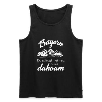 Bayern dahoam. Do schlogt mei Herz. bayrisch - Männer Premium Bio Tank Top - Schwarz - Vorne - Michal (187cm)